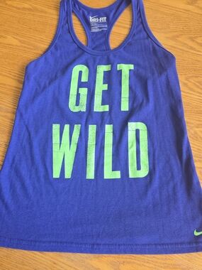 Nike Dri-FIT 'Get Wild' Racerback Tank - Royal Blue with Neon Green